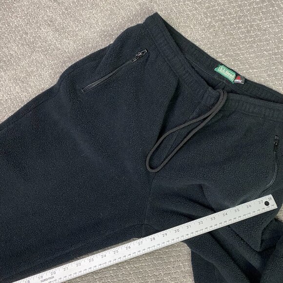 Vintage LL Bean Polartec Fleece Pants Men's Large Black Hiking Outdoor Joggers - Picture 10 of 11